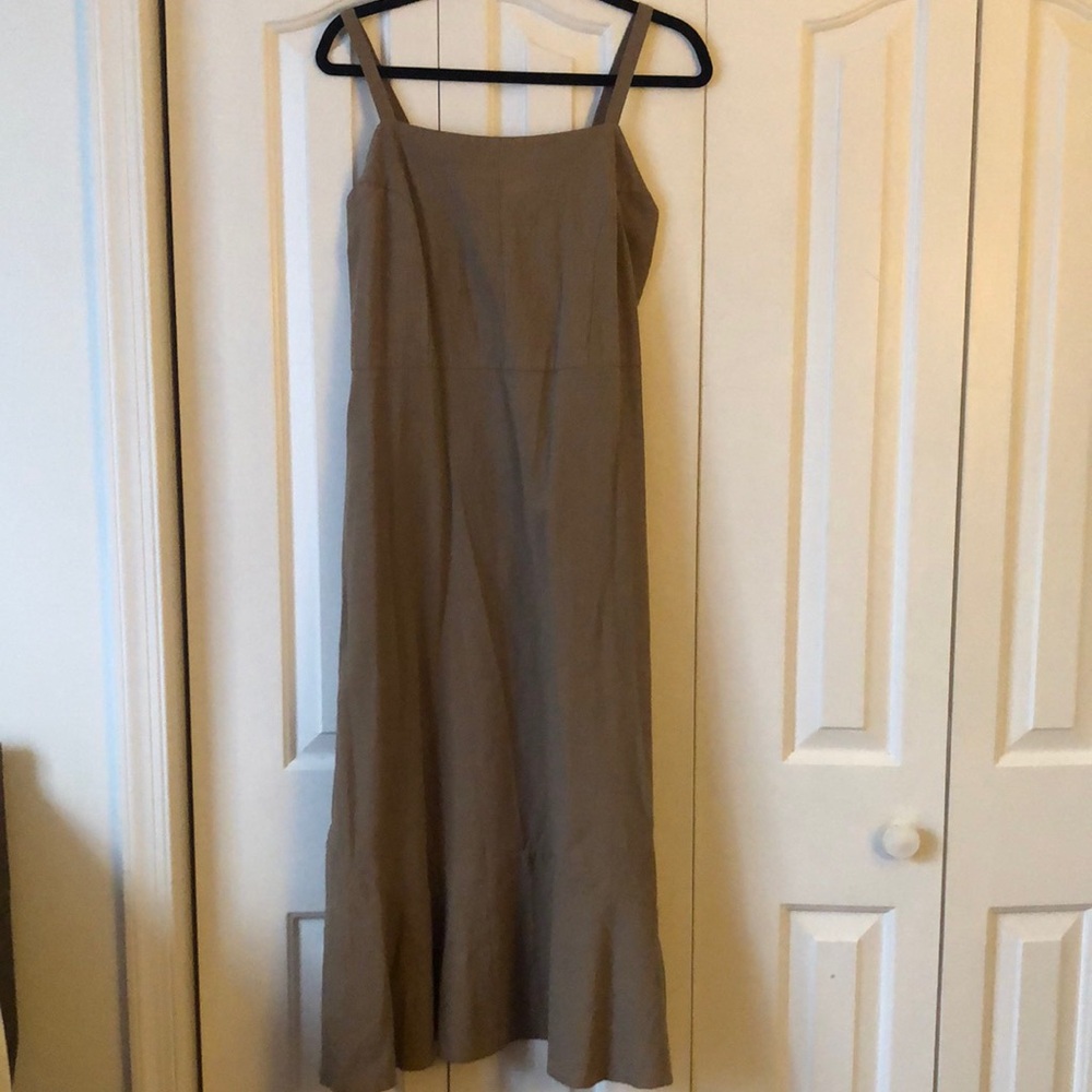 Misslook dress, oatmeal color, made os cotton and linen.